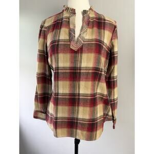 REBA Women's Small Plaid Flannel Top